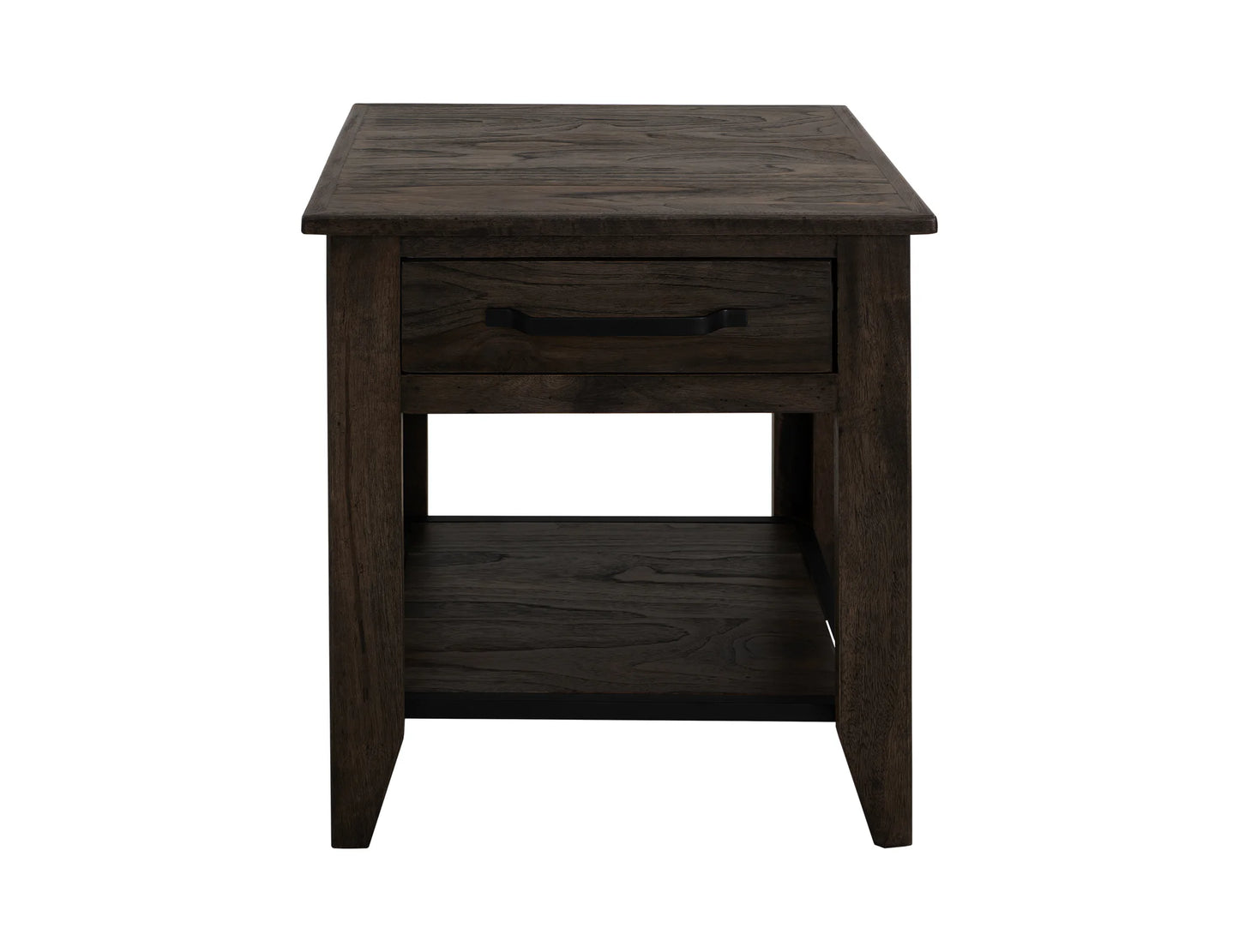 Dark Teak - End Table - Oil Black