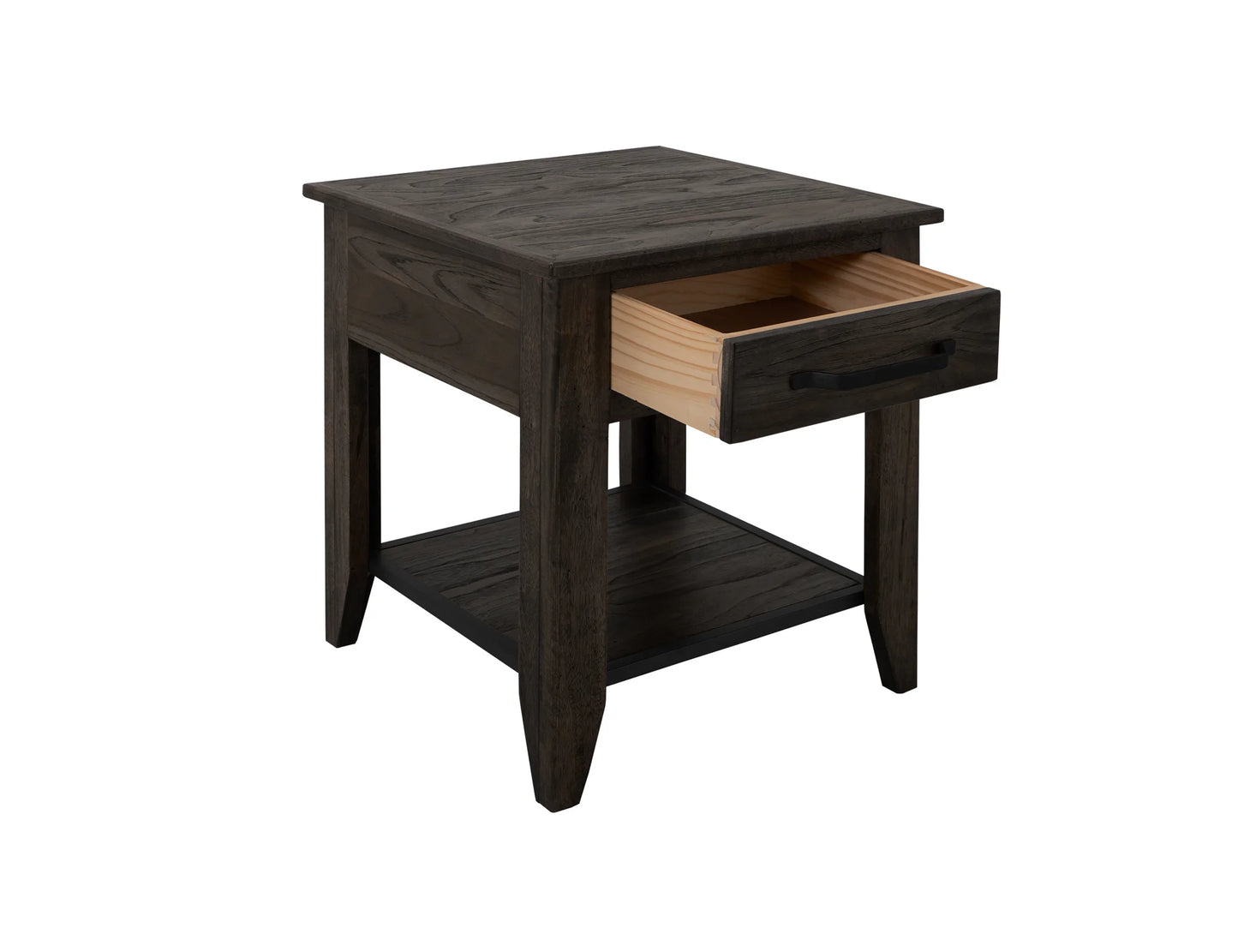 Dark Teak - End Table - Oil Black