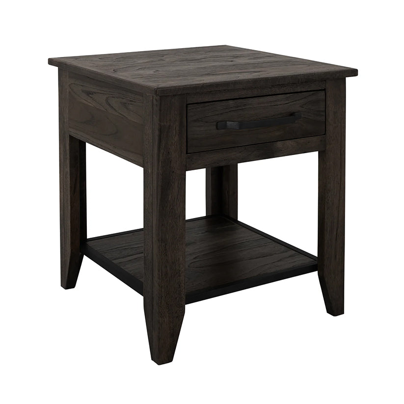 Dark Teak - End Table - Oil Black