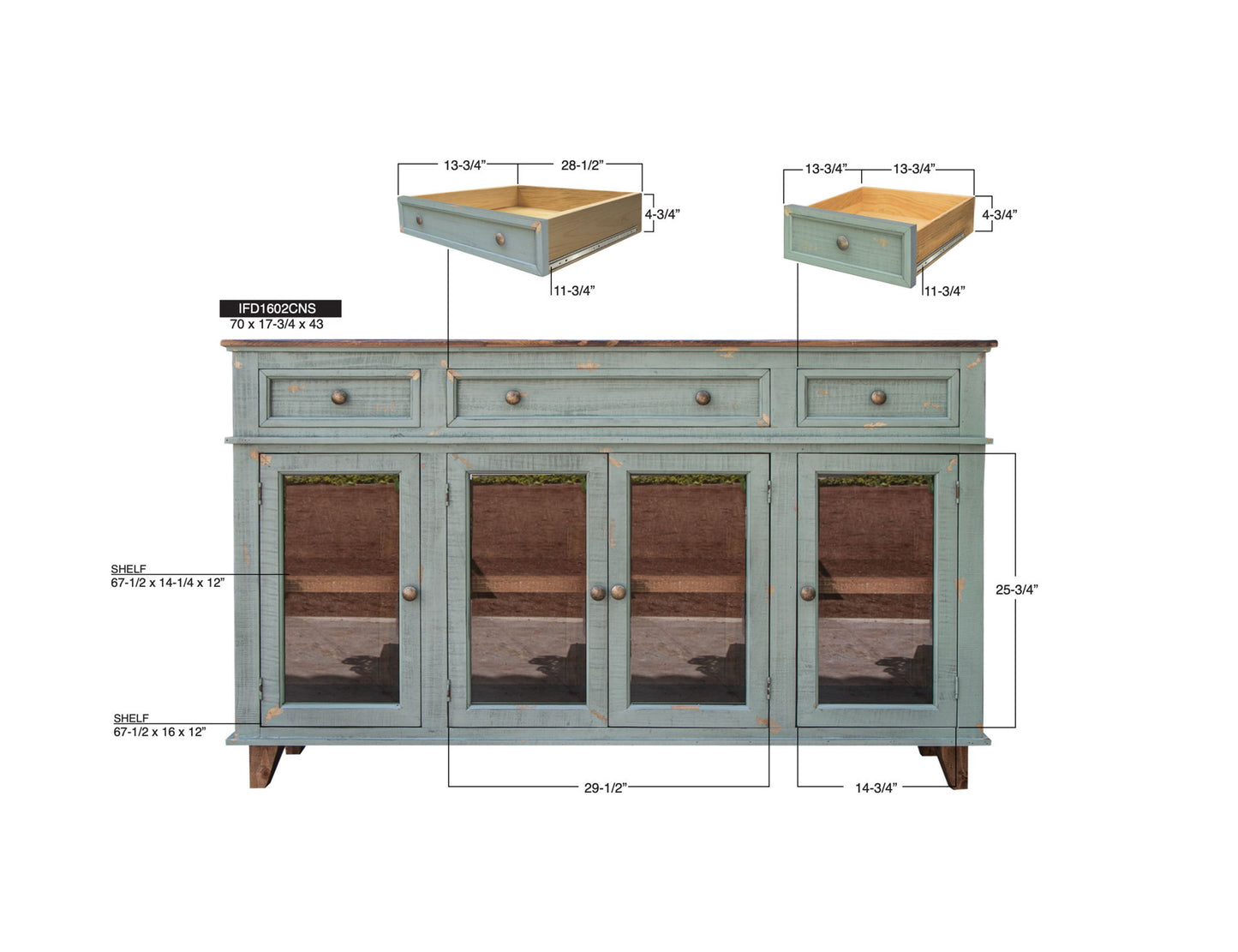 Toscana - Console / TV Stand / Buffet - Sage Green