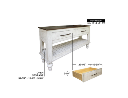 Rock Valley - Sofa Table - White / Brown