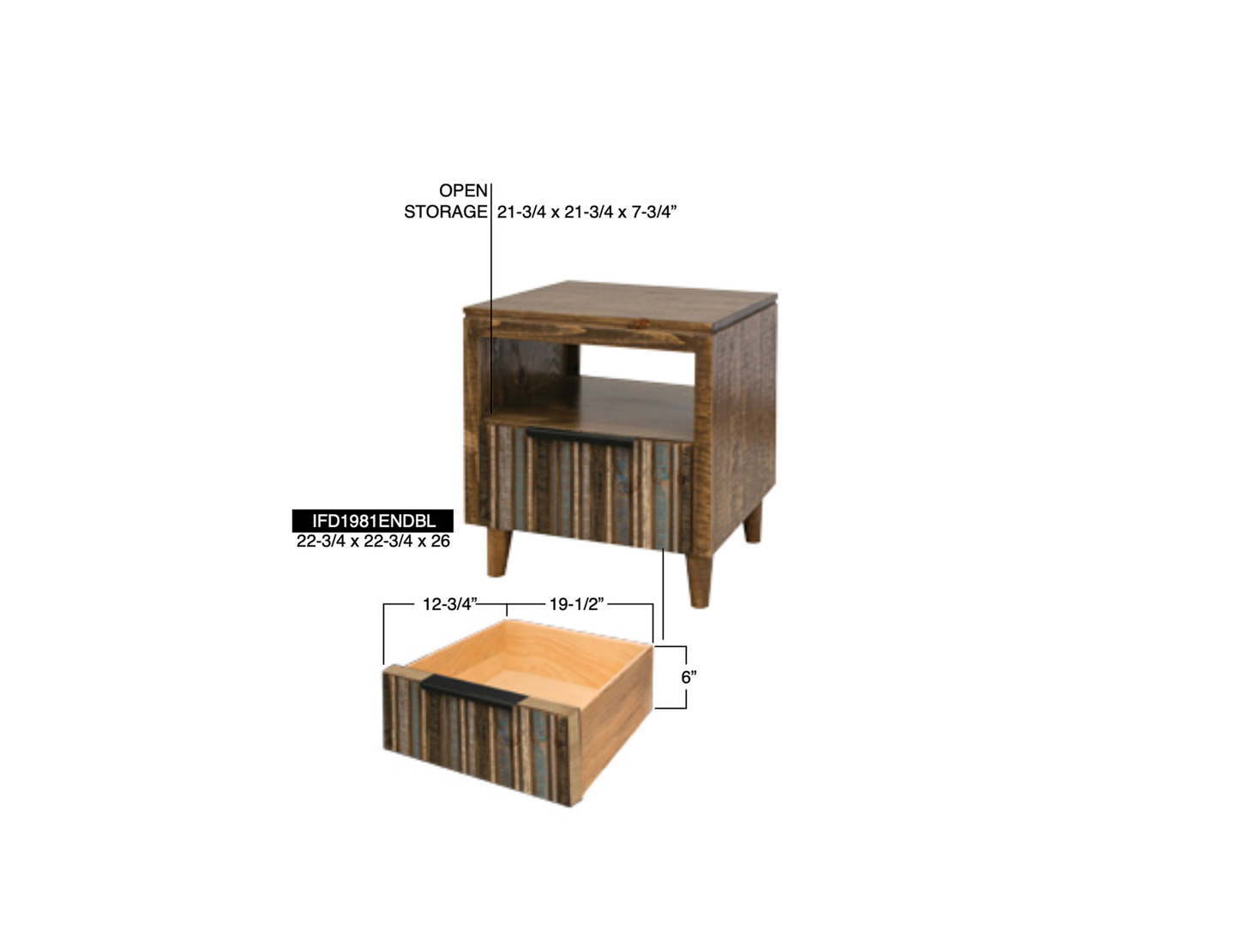 Tiza - End Table - Peanut Brown