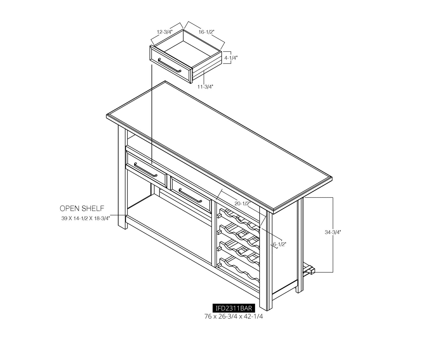 Novus Lodge - Bar - Walnut Brown
