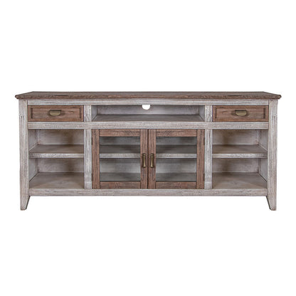 Sahara - 70" TV Stand - Light Cream / Brown Caramel