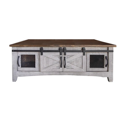 Pueblo Gray - Cocktail Table - Light Gray / Brown