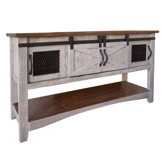 Pueblo Gray - Sofa Table - Light Gray / Brown