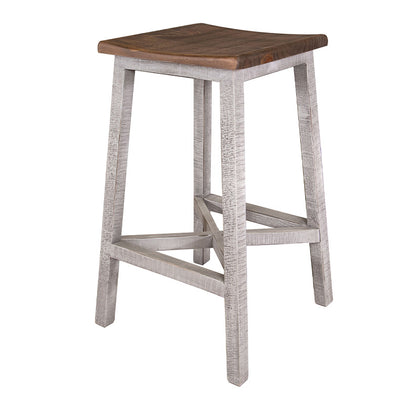 Pueblo Gray - 30" Stool (Set of 2) - Light Gray / Brown