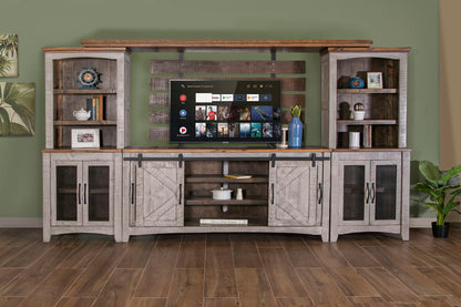 Pueblo Gray - TV Stand / Console - Light Gray / Brown