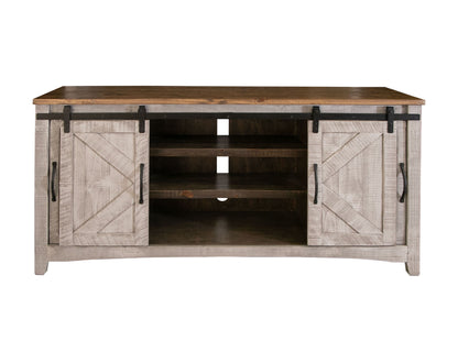 Pueblo Gray - TV Stand / Console - Light Gray / Brown