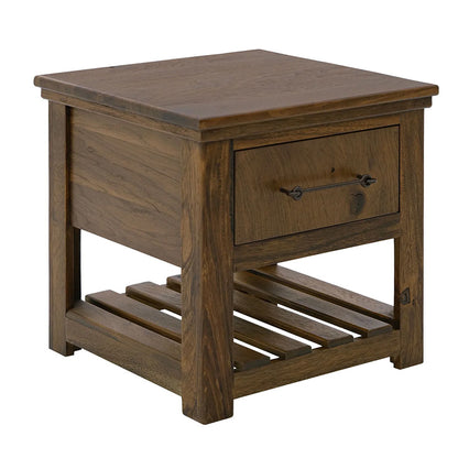 Walnut - 1 Drawer End Table - Walnut Brown