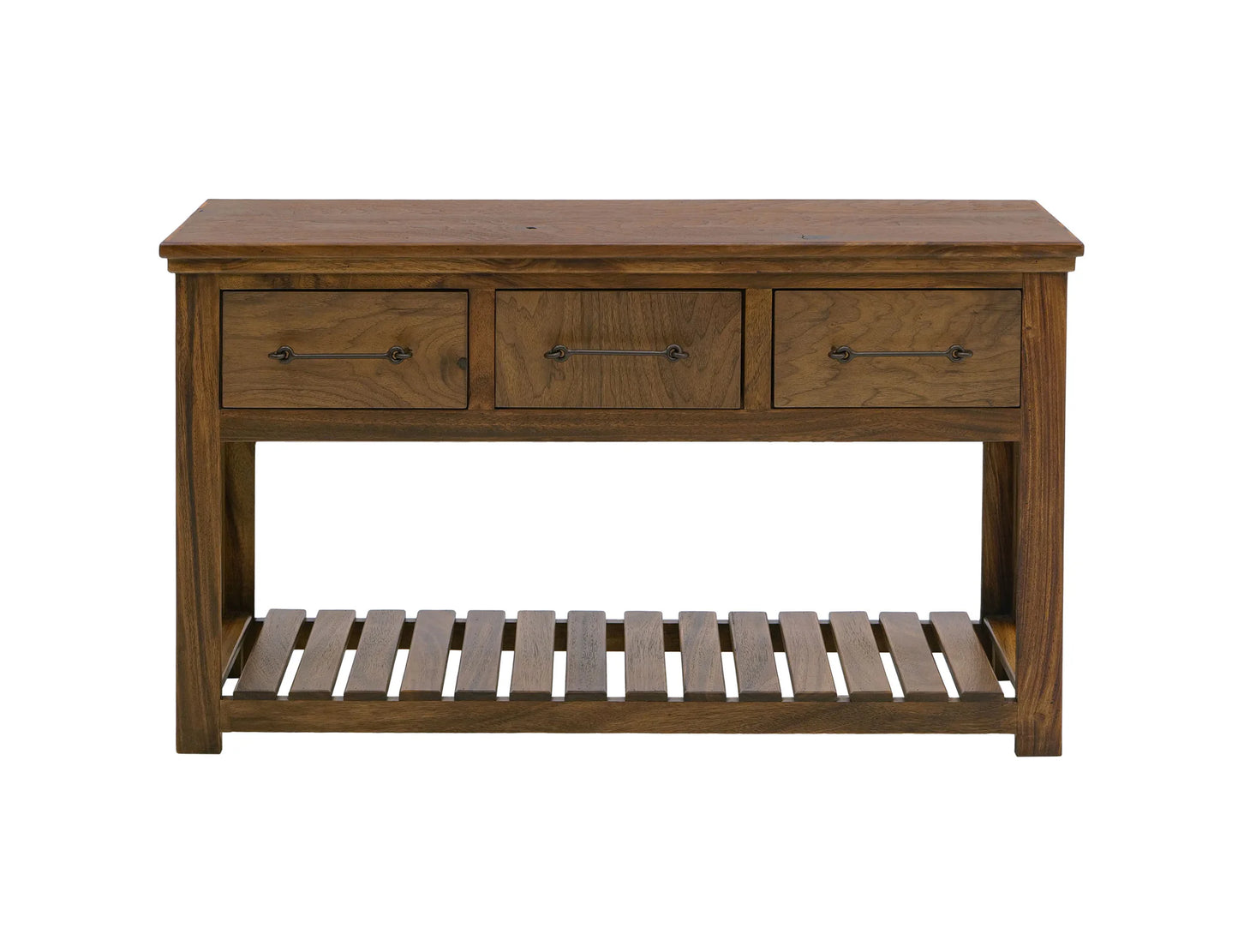 Walnut - 3 Drawer Sofa Table - Walnut Brown