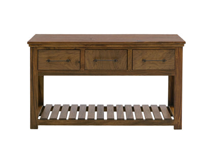 Walnut - 3 Drawer Sofa Table - Walnut Brown