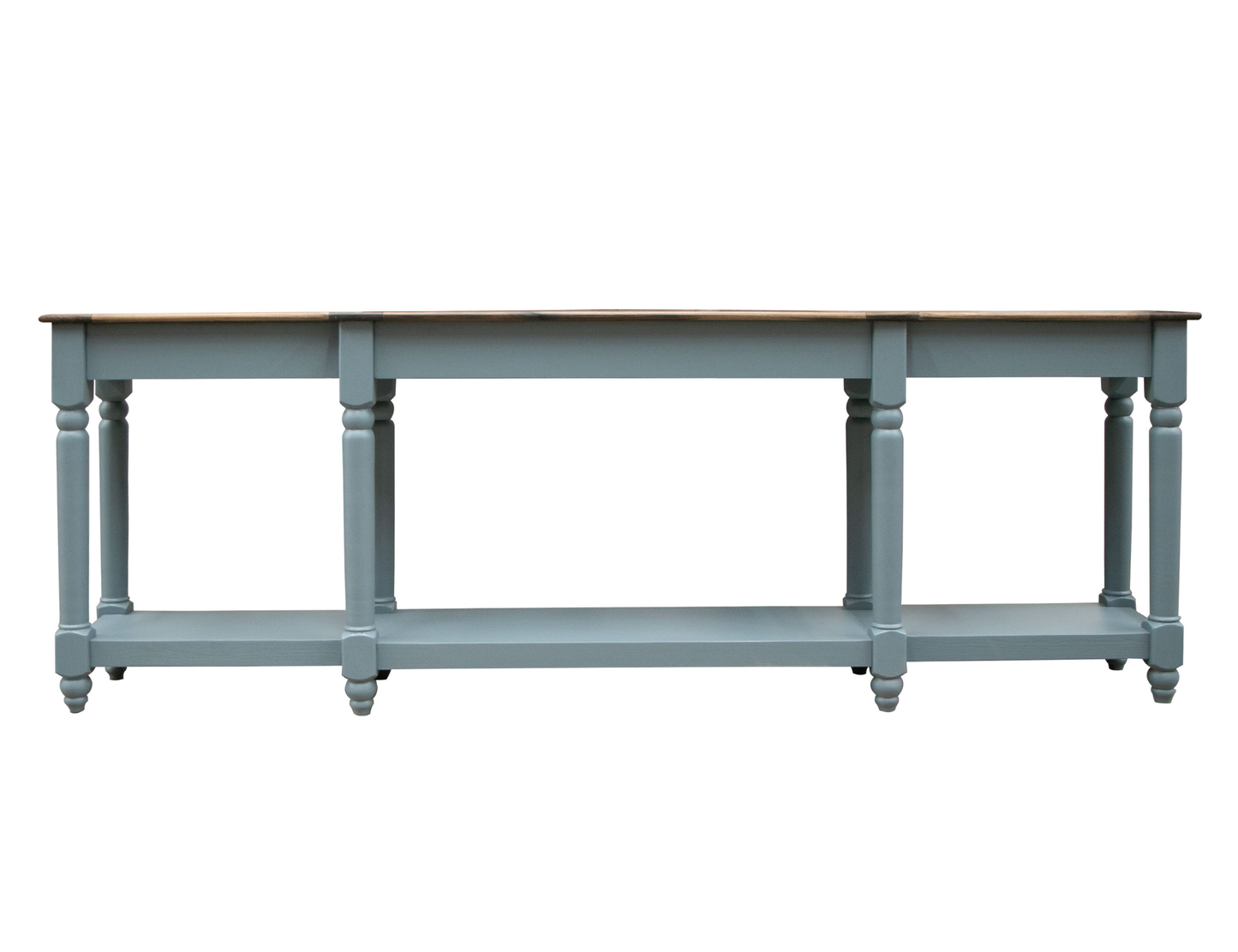 Tiffany - 94.5" Sofa Table - Blue / Brown