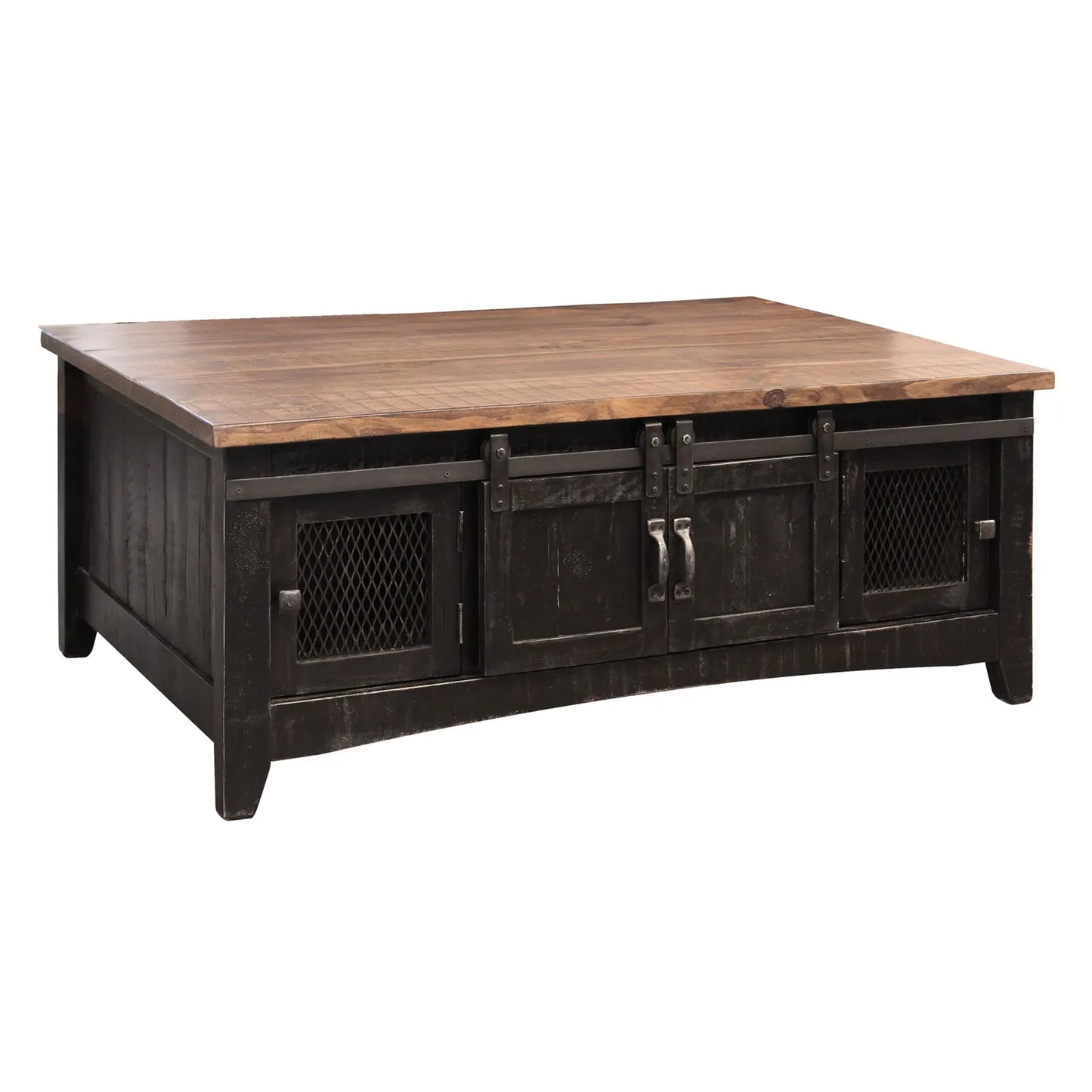 Pueblo Black - Cocktail Table - Black / Medium Brown