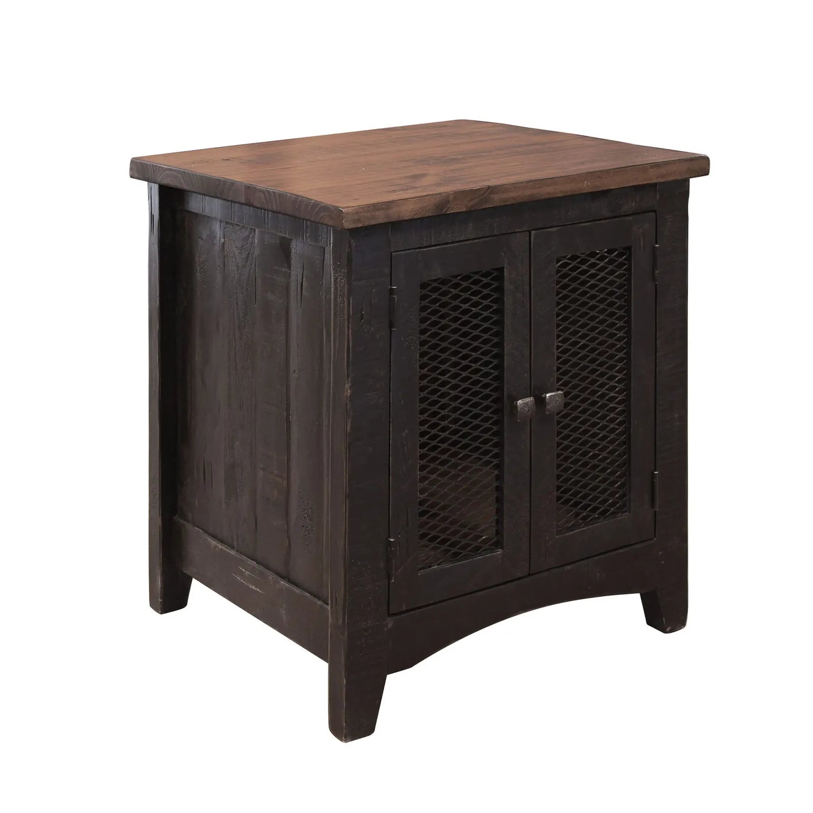 Pueblo Black - End Table - Black / Medium Brown