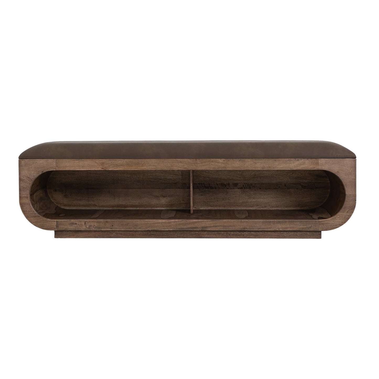 Balam - Wooden Bench With A Cushioned Seat - Brown
