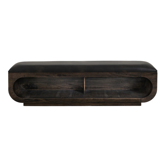 Black Balam - Wooden Bench With Cushioned Seat - Oil Black