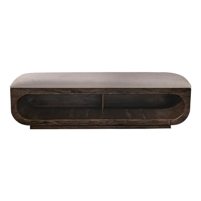 Black Balam - Wooden Bench With Fabric Cushioned Seat - Oil Black