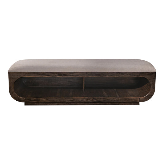 Black Balam - Wooden Bench With Fabric Cushioned Seat - Oil Black