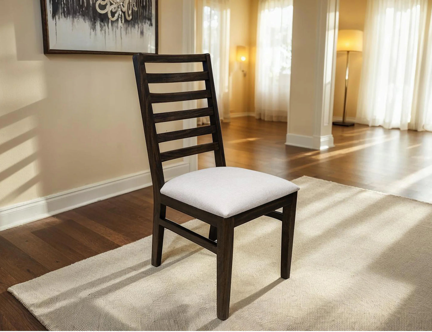 Black Balam - Upholstered Seat Wooden Chair (Set of 2) - Oil Black