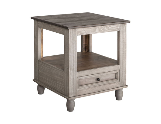 Tornado - End Table - Ivory / Brown