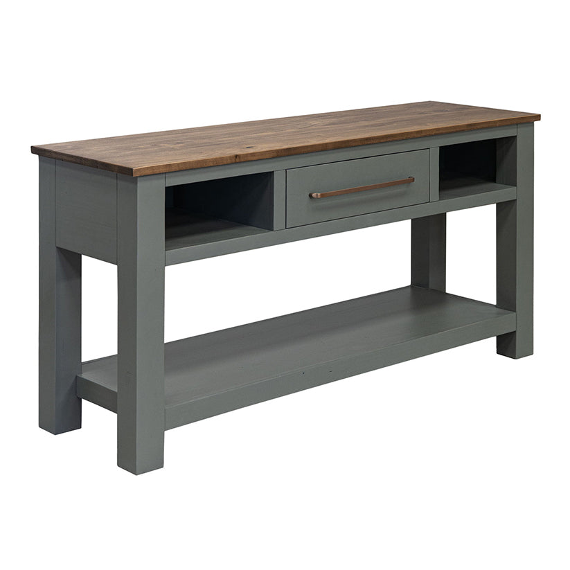 Alban - 1 Drawer Sofa Table - Sage Green & Brown