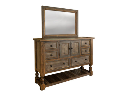 Stone Brown - Dresser With 6 Drawers / 2 Door - Gray / Brown