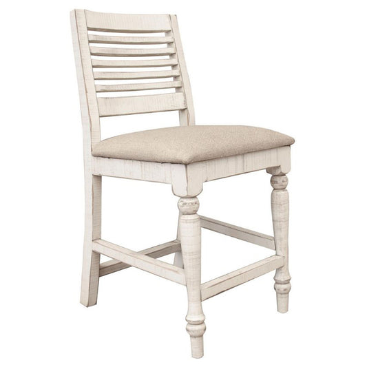 Stone - Barstool With Turned Legs (Set of 2) - Antiqued Ivory