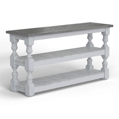 Stone - Sofa Table - Antiqued Ivory / Weathered Gray