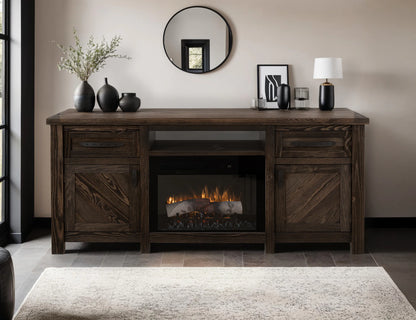 Dutton - TV Stand For Electric Fireplace - Rookwood Brown
