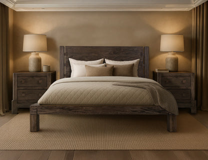 Atenas - King Bed - Brown