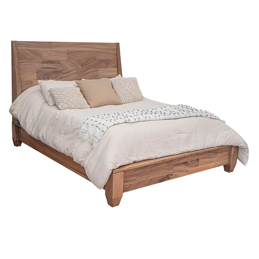 Parota Nova - Queen Platform Bed - Brown Cappuccino/Natural Parota