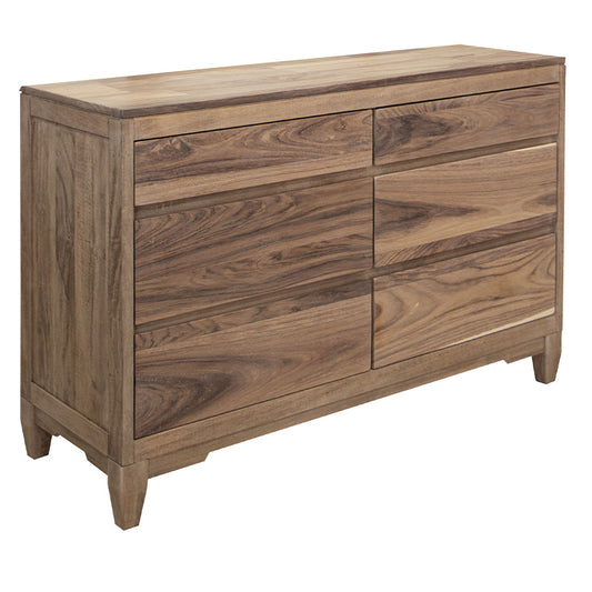 Parota Nova - 6 Drawers Dresser - Brown Cappuccino