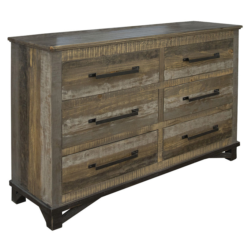 Loft Brown - 6 Drawer Dresser - Two Tone Gray / Brown