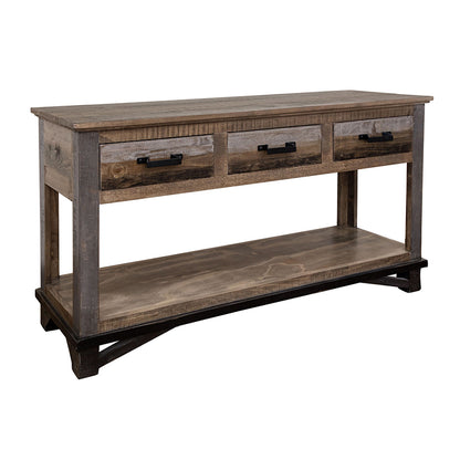 Loft Brown - Sofa Table With 2 Drawers - Two Tone Gray / Brown