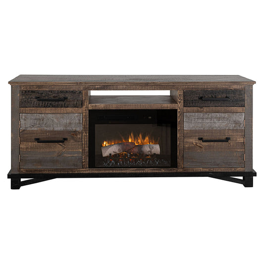 Loft Brown - 70" Fireplace - Dark Gray