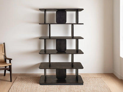 Mezquite - 5 Shelves Bookcase - Oil Black