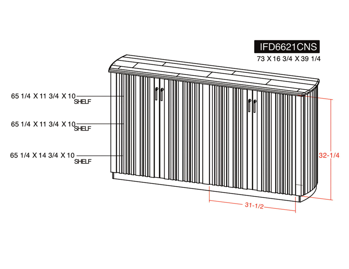 Mezquite - 4 Doors Console - Mezquite Brown