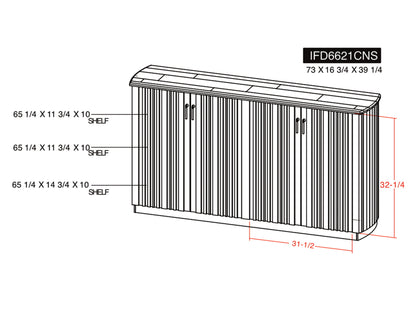 Mezquite - 4 Doors Console - Mezquite Brown