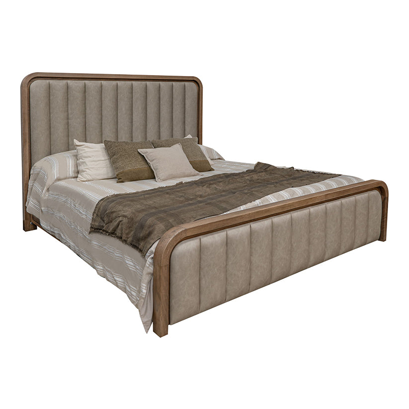 Mezquite - King Upholstered Panel Bed - Mezquite Brown