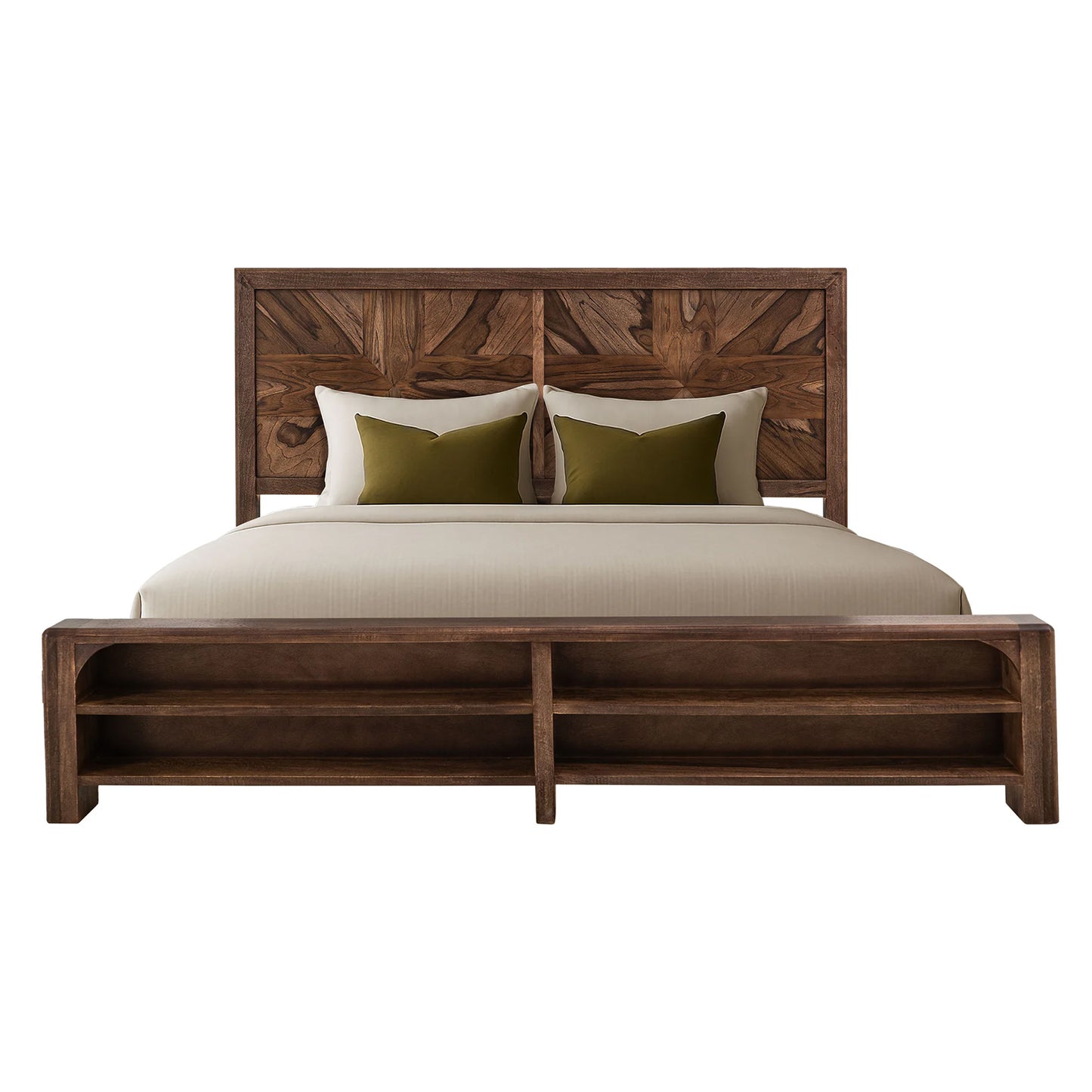 Praga - King Bed - Almond / Barrel Brown