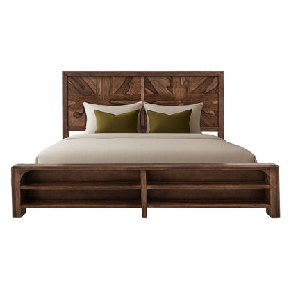 Praga - King Bed - Almond / Barrel Brown