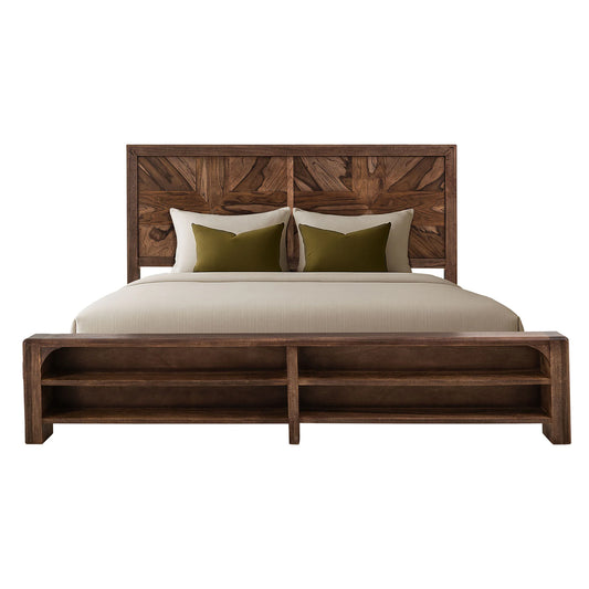 Praga - Queen Bed - Almond / Barrel Brown
