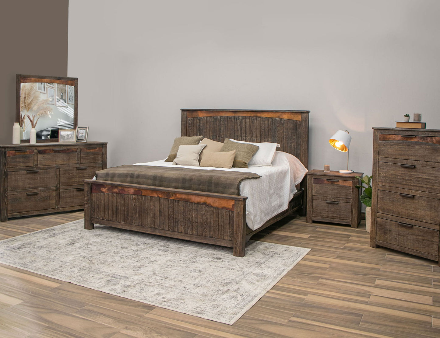 Blackburn - Queen Platform Bed - Black / Copper