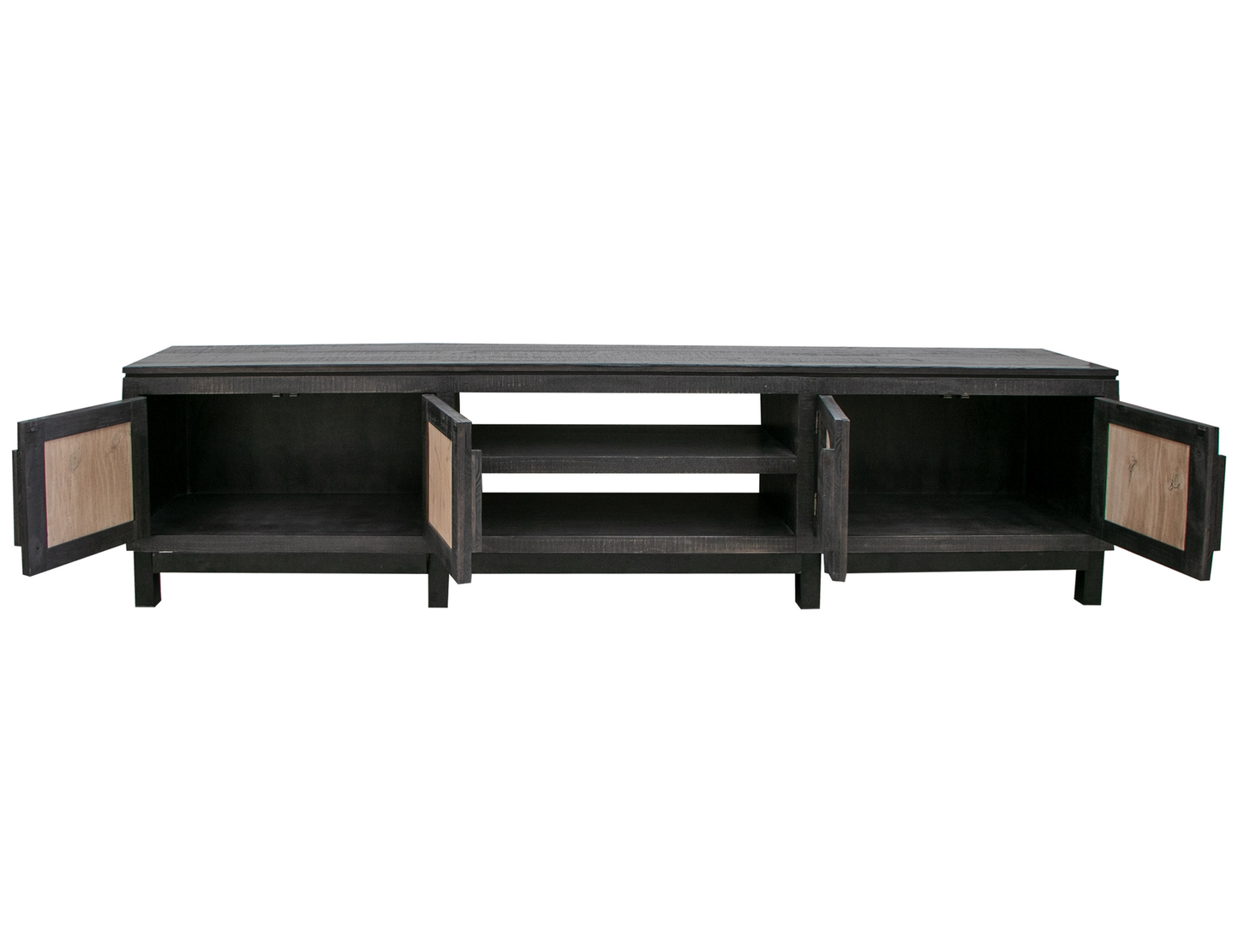 Cosala - TV Stand - Black / Ligh Brown