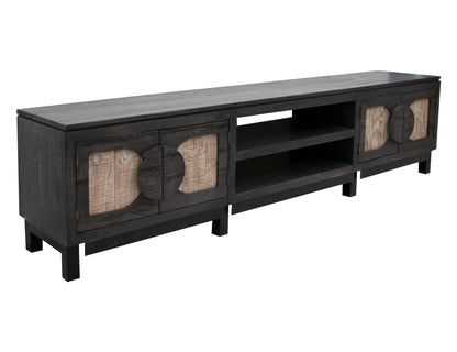 Cosala - TV Stand - Black / Ligh Brown