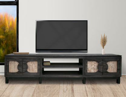 Cosala - TV Stand - Black / Ligh Brown