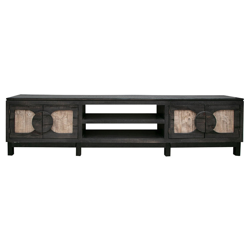 Cosala - TV Stand - Black / Ligh Brown