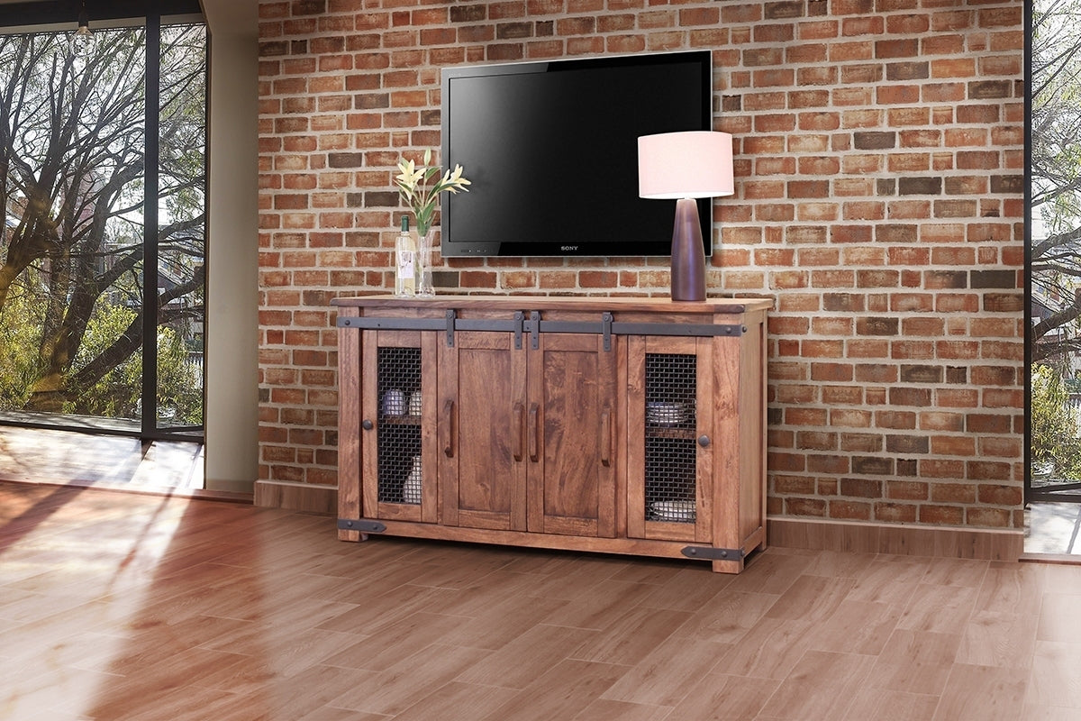 Parota - 60" TV Stand / Console With 4 Drawer / Shelves - Cinnamon Brown