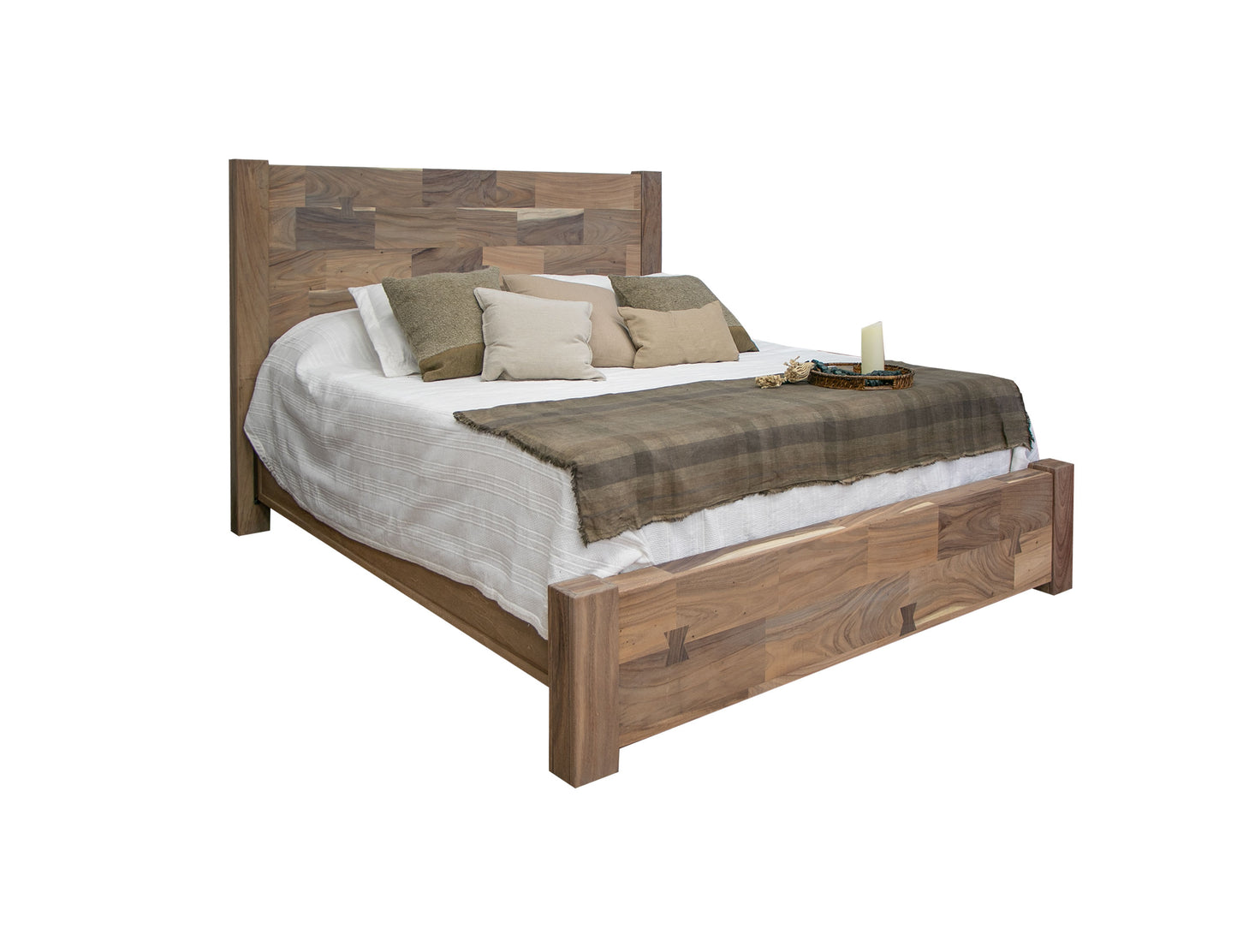 Natural Parota - Queen Platform Bed - Light Brown